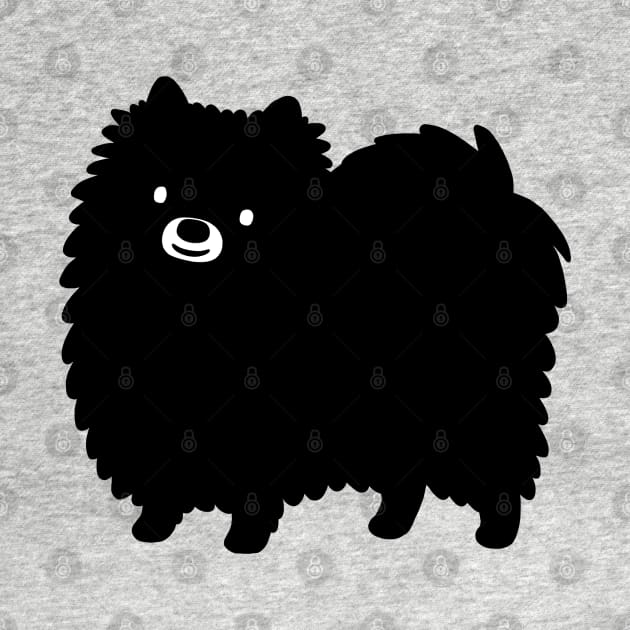 Black Pomeranian Cartoon Dog by Coffee Squirrel